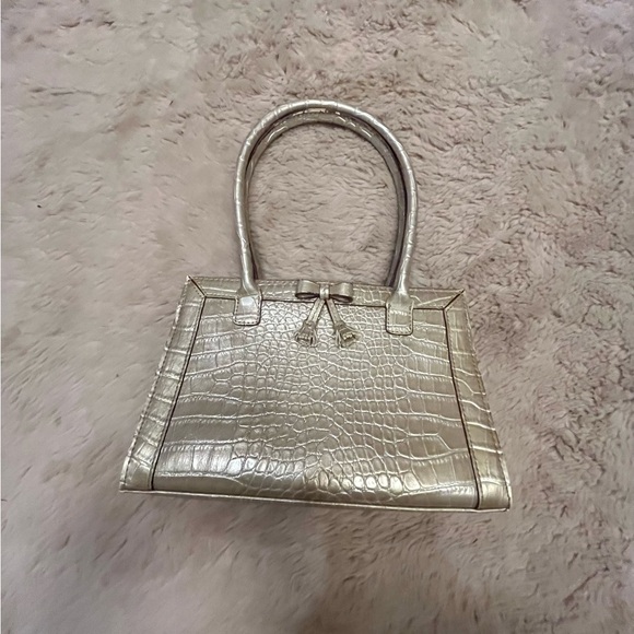 LIZ Claiborne Gold  faux croc shoulder bag - Picture 2 of 10